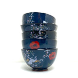 Black and white floral bowl