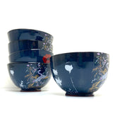 Black and white floral bowl