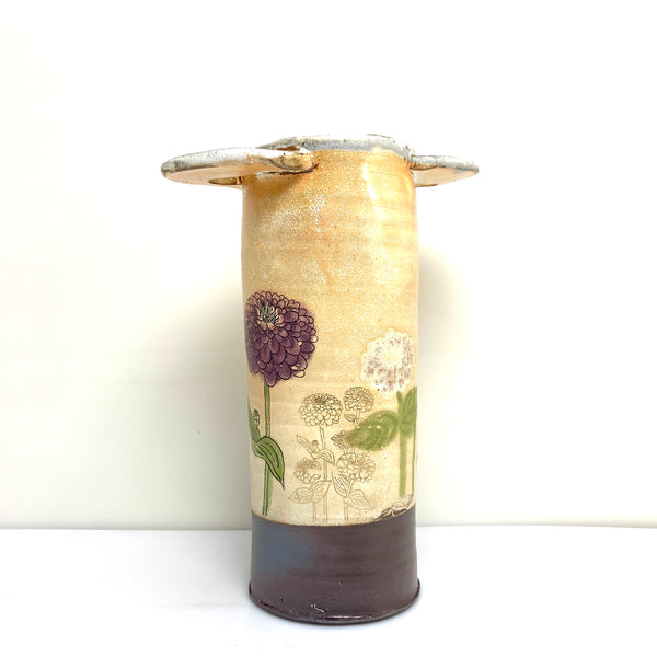 Handled Zinnia vase