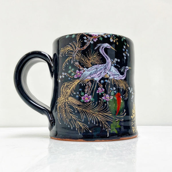 Golden heron mug