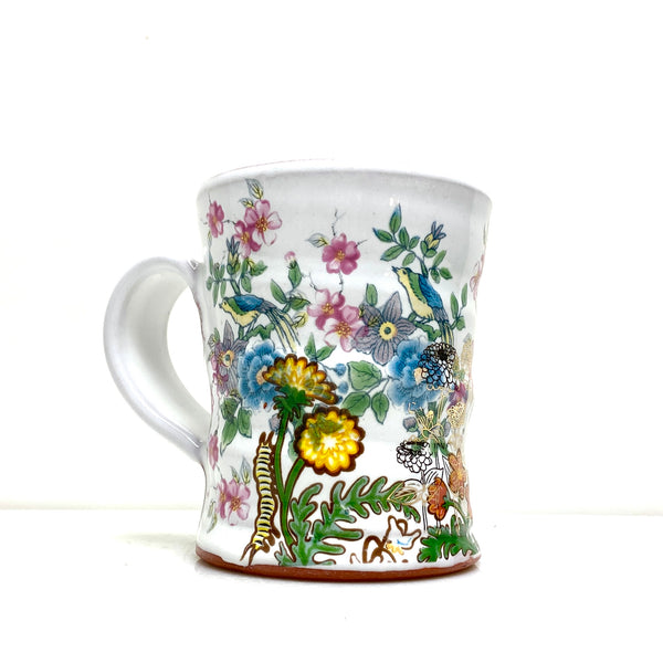 Bird and flowers mug